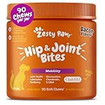 Zesty Paws Hip and Joint for Dogs, Glucosamine for Dogs Hip and Joint Supplement with Chondroitin, MSM, Vitamins C & E - Bacon, 90 Count