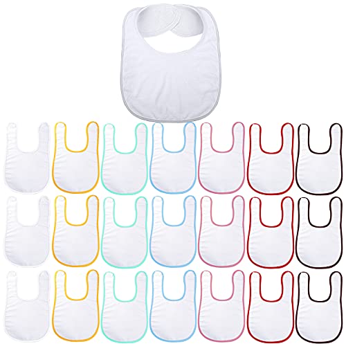 20 Pieces Sublimation Baby Bib Sublimation Feeder Bib Washable Reusable Fabric (Assorted Colors)