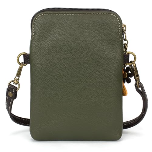 Image of CHALA Wilderness Animal Collection Cell Phone Crossbody Purse-Women PU Leather /Canvas Multicolor Handbag w /Adjustable Strap