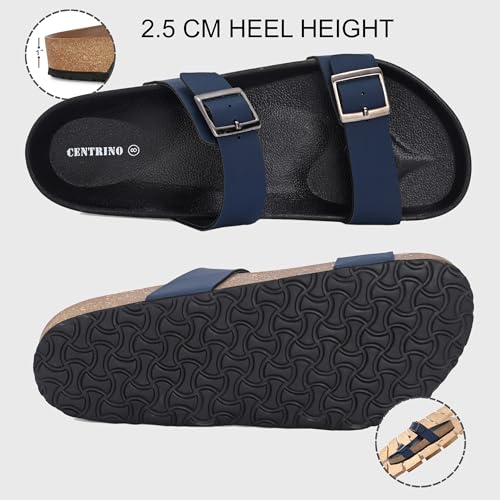 Image of Centrino Men's Berkin-Style Slip-On Sandals | Open Toe Design | Soft PU Footbed | Lightweight & Comfortable | Arch Support | On-Grip Sole | Casual Outdoor Wear (6863)