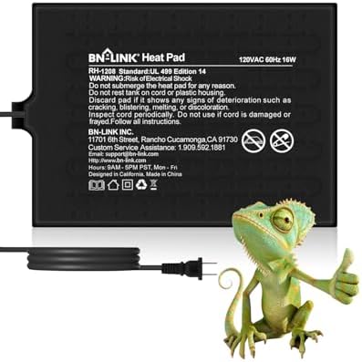 BN-LINK Reptile Heat Pad 8"X12" 16W for 30-40gal Under Tank Terra...