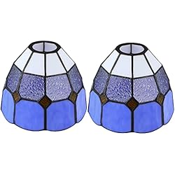 Ventilador Tiffany Skelang 2 pantallas de lámpara estilo Tiffany, pantalla de luz colgante de 41 mm, cubierta de luz de ventilador de techo de repuesto para aplique de pared, lámpara colgante, lámpara de araña