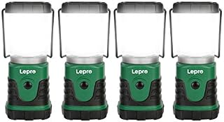 Lepro Camping Lantern, Portable Mini Camping Light, 4 Lighting Modes, Water Resistance IPX4, Suit for Camping, Hiking, Fishing, Emergency, Power Cuts and More, 3 AA Battery Powered, Pack of 4