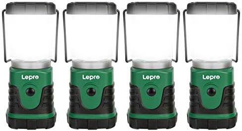 Lepro LED Camping Lantern, Mini Camping Lantern, 350LM, 4 Light Modes, 3 AA Battery Powered Lantern Flashlight for Home, Garden, Hiking, Camping, Emergencies( 4Packs)