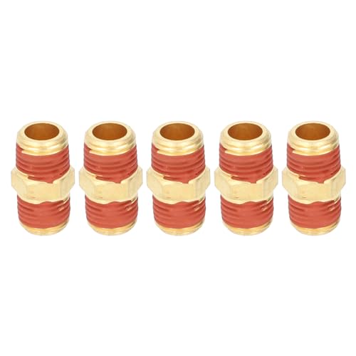 ZAWELIYO 20 Peças 1/4 NPT a 1/4 NPT Macho Encaixe Acoplamento Sextavado de Latão Com Camada de Borra