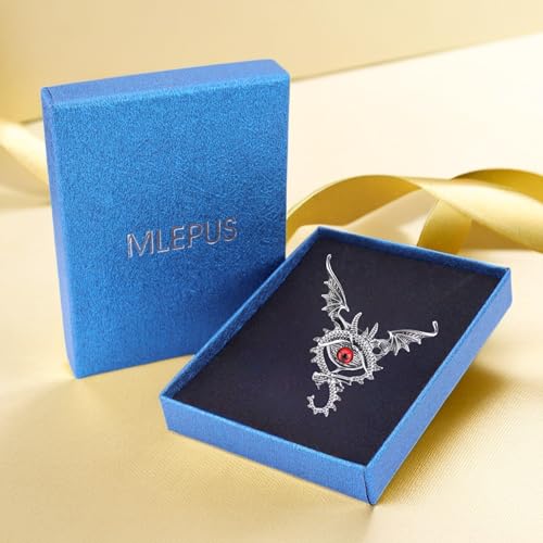 Image of MLEPUS Flying Dragon Evil Eye Brooch Pin for Women Men Gold Plated Fashion Crystal Lucky Charms Vintage Brooch Eyes Lapel Pin Creative Dress Accessories Theme Party Jewelry