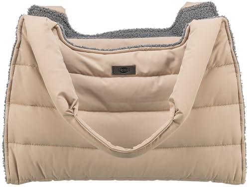 TRIXIE Transporttasche Gina für Hunde in beige/grau – praktische Tragetasche zum Transportieren deines Vierbeiners – modernes & Zeitloses Design – 28849