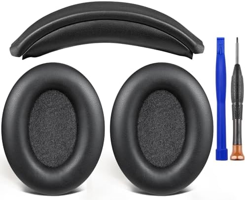 SOULWIT Ear Pads Cushions + Headband, Replacement Kit for Sony WH-1000XM3 (WH1000XM3) Over-Ear Headphones, Replacement Headstrap Pad & Earpads Repair Part - Black - Thumbnail 2
