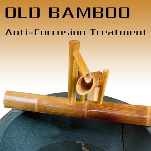 Solar-Powered Bamboo Fountain - 20" Outdoor Water Feature for Japanese Garden Decor, Perfect for Backyard Ponds, Patios, Yards & Zen Landscaping