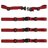 XTACER Backpack Chest Strap Adjustable Backpack Sternum Strap Chest Belt with Buckle (PACK OF 4) (RED)