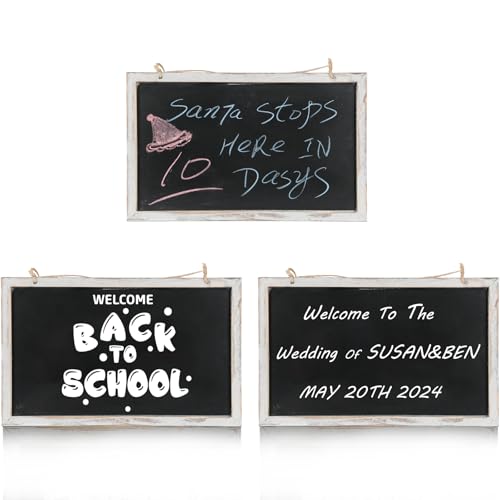 CALIFORNIA CADE ELECTRONIC Chalkboard - Chalkboard Sign-Vintage Framed Kitchen Chalkboard-Decorative Chalk Board for Rustic Wedding Signs, Kitchen Pantry & Wall Decor (3, 10.5 * 17.5 in)