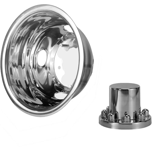 Image of 16 inch Polished Stainless Steel Dually Wheel Simulator,4pcs Screw On Wheel Cover,8 Lug 4 Hand Hole Hubcaps fit for 2001-2007 Chevry GMC 3500 Truck&2003-2021 G3500 /G30 Van