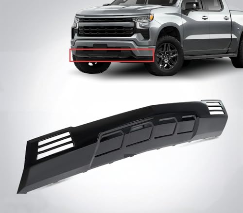 Suitable for Gloss Black Front Lower Valance Skid Plate for 2022-2024 Chevy Silverado 1500 LT RST | Direct Replacement Plastic Front Bumper Cover OE 84878993