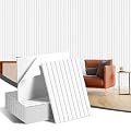 laapee 16" x 12" Acoustic Panels 12 Pack, Self-Adhesive 3D Wall Tiles White