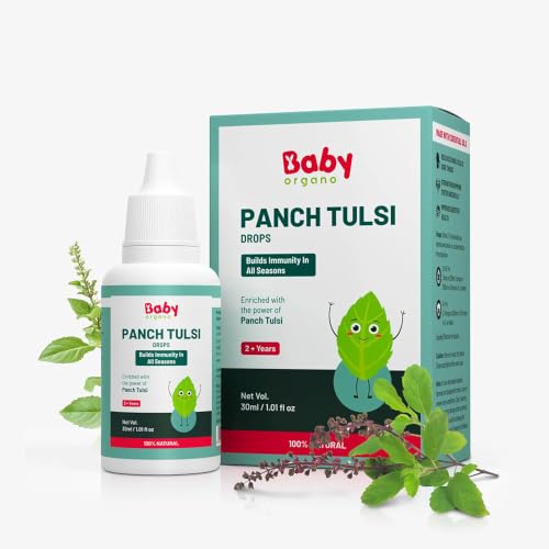 Image of BabyOrgano PanchTulsi Drops Contains Extracts of 5 Rare Tulsi | Boosts Immunity | Cough And Cold Relief | 100% Ayurvedic | Builds Respiratory Health