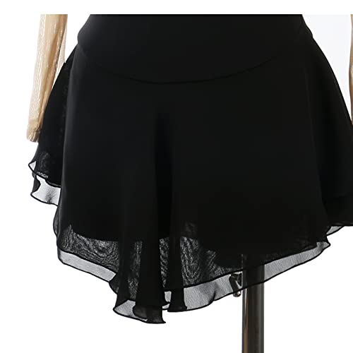 Hoyi Handmade Professional Ice Skating Competition Dress With Crystal Long Sleeve Rhythmic Gymnastics Leotards For Girls(Size:160,Color:black) #TOP5