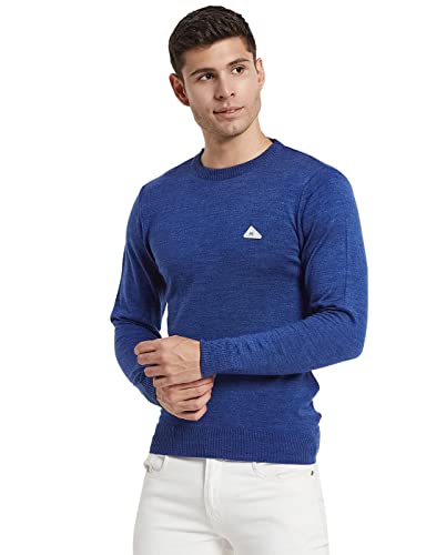 Image of Monte Carlo Mens Blend Wool Solid Round Neck Pullover