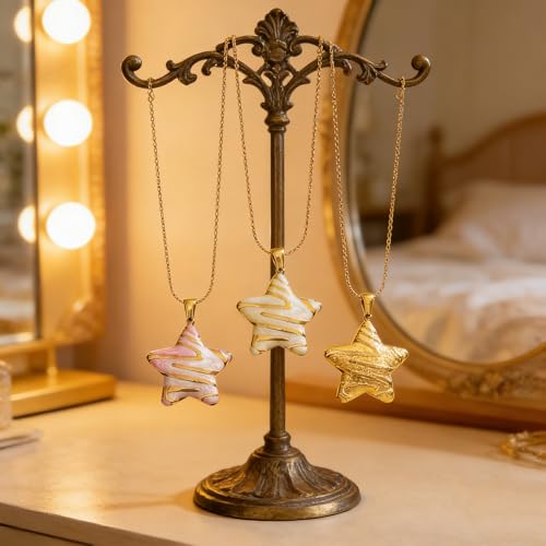 WETMT Starfish Necklace for Women Gold Colorful Star Pendant Necklace Pink Minimalist Chunky Dainty Necklaces Summer Cute Enamel Jewelry Accessories by WETMT - Used condition - Image 4