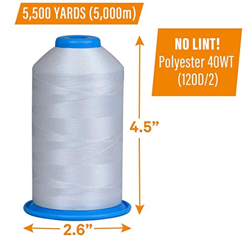 Hilo para bordado máquina blanco pack 3 conos 5500 yardas miniatura 3