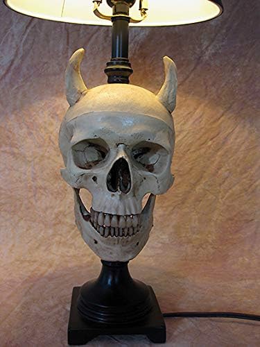 Desk Lamp with Devil Skull and Bone Shade
