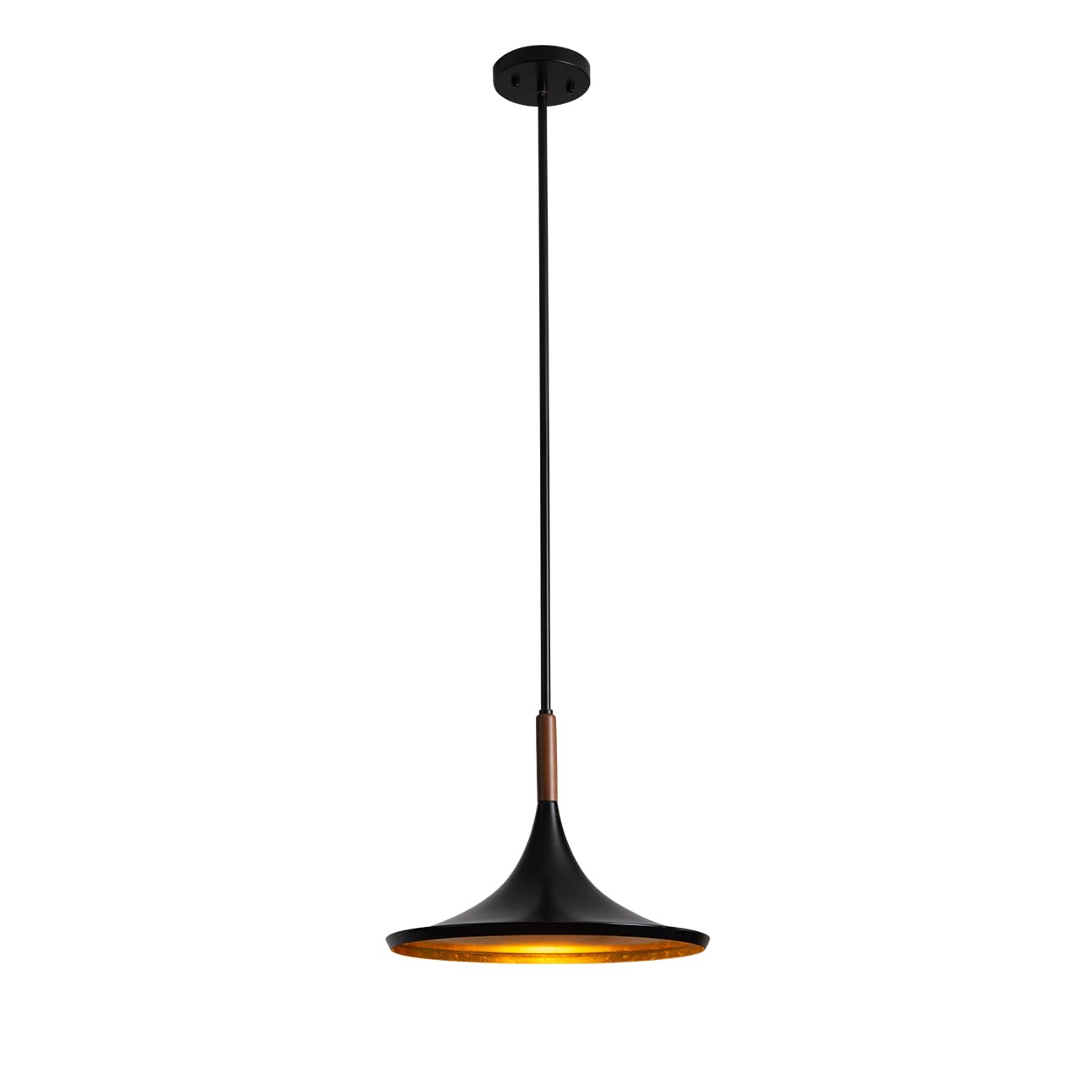 NOVA of California Lodi Pendant Light Large - Matte Black, Walnut