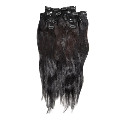 Image of 7-Piece Clip-In Remy Human Hair Set for Women - 100% Natural Hair Extensions Size 28 Inch