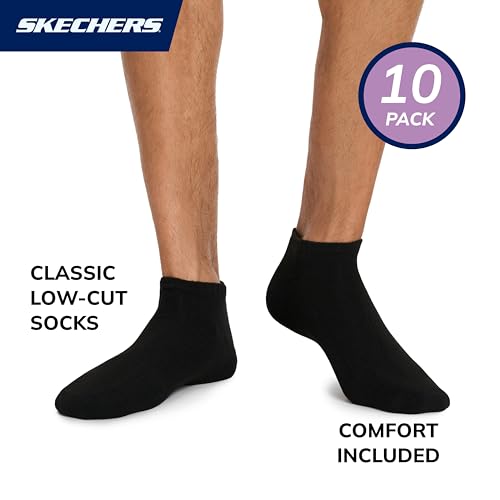 Skechers Men's 10-Pack Half Terry Classic Low Cut Socks, Comfort-Fit & Cushioned Footbed2