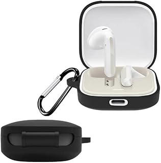 دلـع موبايلك جراب سيليكون متوافق مع ريدمي بادز 6 اكتيف جراب حماية محمول مع سلسلة مفاتيح لسماعات ريدمي بادز 6 اكتيف (اسود)