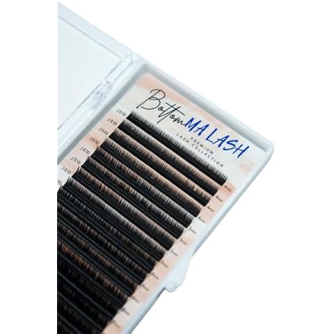 MA LASH Bottom J 0.1 4-8mm Eyelash Extensions Individual Lashes Premium Volume & Classic Lash Soft mixed and single lengths Black Salon Use (J 0.1 4-8 mm) Cover