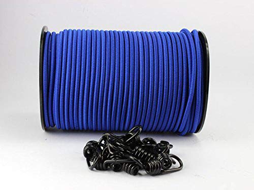 monoflex Rope Hook Rope – 10 mm expander Rope Blue 30 m + 10 Spiral Hook Rubber Rope of 8