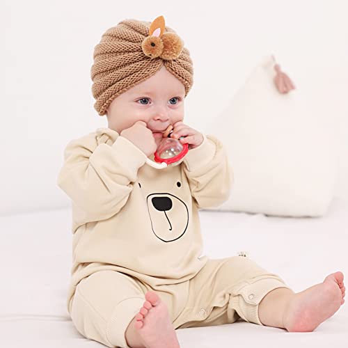 Chapéu turbante para bebê, coelho fofo lã macia inverno turbante quente recém-nascido chapéu hospita