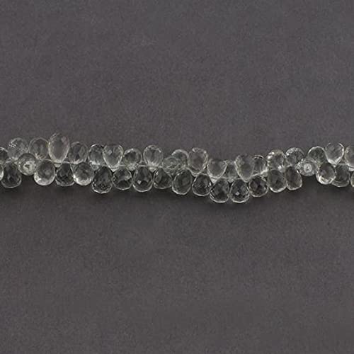 Green Amethyst Faceted Briolettes en fil de 8 pouces, perles naturelles goutte pour loisirs créatifs