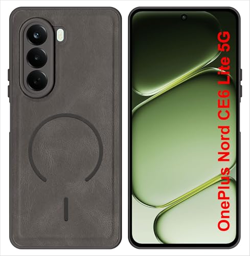 Image of SBMS Back Cover for OnePlus Nord CE6 Lite 5G | Ultra Slim Soft Rubberised Hard Case | Oil Feel Soft Leather Back | Mag-Safe Design (Mag-Safe Not Support) | Camera Protection Case for CE 6 Lite (Gray)