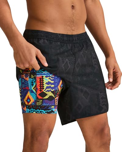 maamgic Mens 5' Gym Running Shorts for Men 2 in 1 Quick Dry Workout Athletic Shorts Totem Gray X-Large