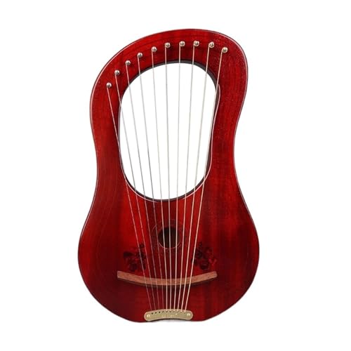 BAMFY ライアーハープ 10,15弦 クラシック 竪琴ハープ ポータブル 無垢材 楽器 初心者 ギグバッグ付き チューニングレンチ 交換用弦(10 chords,Dark Original sound)