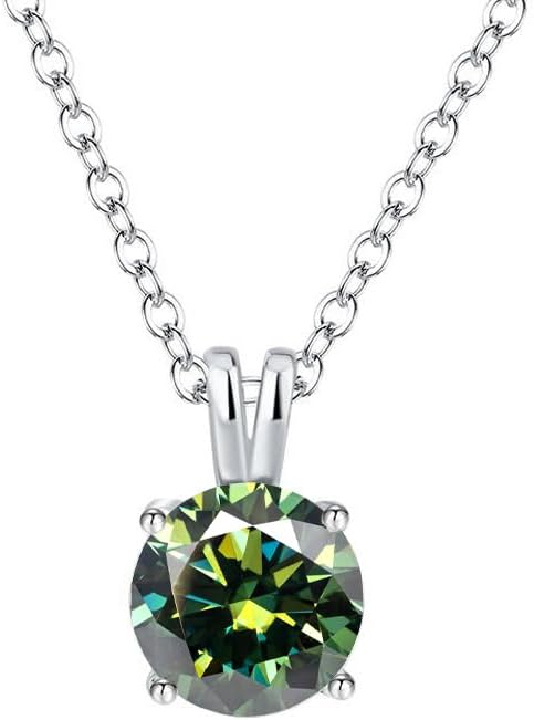 1-3Carat Colored Moissanite Necklace for Women Gift S925 Silver Laboratory Cultivated Diamond Jewelry