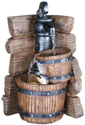 11.5" h Medieval Style Tiers Basket Indoor Table Top Fountain