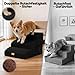 Thihome Hundetreppe für Kleine Hunde, Haustiertreppe 3 Stufen, Hochdichtem Schwamm Hundetreppen 40cm Hoch, Hunde Treppe mit Waschbarem Bezug, Rutschfestem Hunderampe für Bett & Sofa, Schwarz
