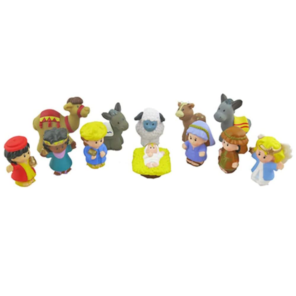 Fisher Price Little People Christmas Story J2404 ~ Camel, osioł, owca, mag, mary, Józef, anioł, mały Jezus i łydka