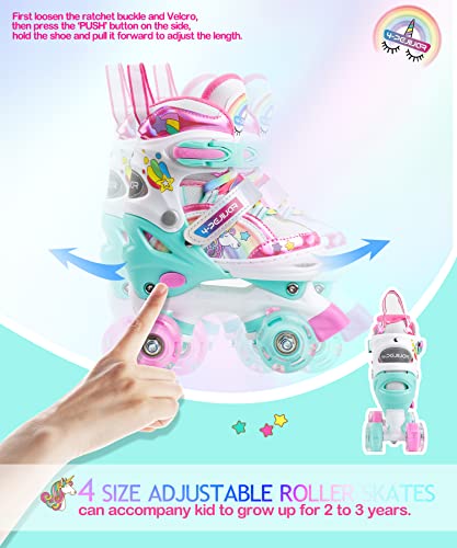 Patines unicornio para divertirse en el parque con patines roller quad de niña 6