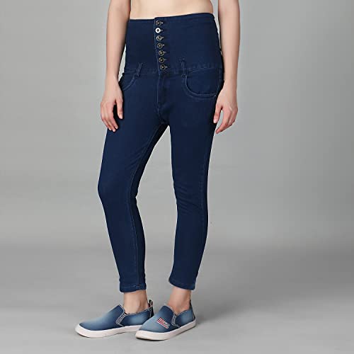 Image of Collection Mom Jeans for Women High Waist Skinny Stretchable Ankle Length Denim