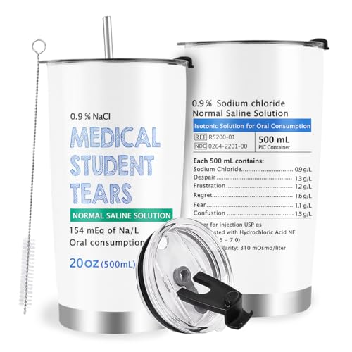 Farecnt Med School Tumbler - Future Doctor Gift for Medical Students - Stainless Steel Coffee Mug With Lid 20 Oz