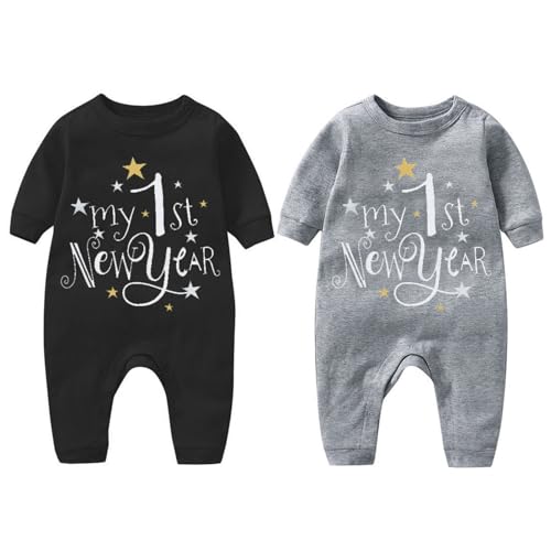 Newborn My First New Year Clothes Infant Baby Boy Girl New Year Outfits Letter Print Romper Jumpsuit Romper2