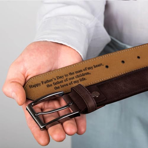Personalized Engraved Leather Belt for Men, Custom Name Leather Belt for Him, Personalized Wide Black/Brown Leather Belts, Personalized Gifts for Fathers Day, Anniversary, Birthday2