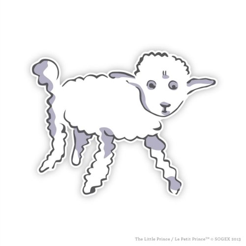 Walls 360 Peel & Stick Wall Decal: The Little Prince's Sheep (12 in x 9.25 in)