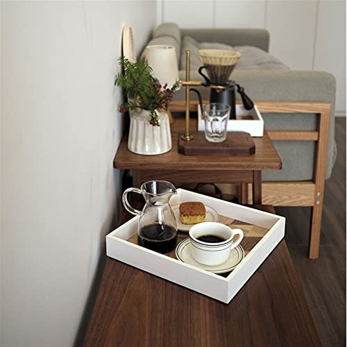 Plateau de service simple et a la mode en bois blanc pour table basse - 6