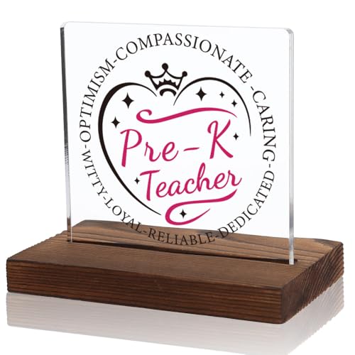 Pre-K Teacher Acrylic Plaque – Inspirational Gift for Pre-K Teachers, Early Childhood Educator Appreciation, Acrylic Plaque with Inspirational Quotes, WTT40