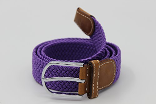 41X1.3 Inch Pure Color Unisex Elastic Fabric Braided Stretch Belt Casual Men Women Waist Belt2