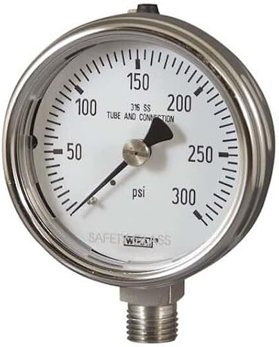 232.54 2.5 Industrial Stainless Steel Gauge, 0 to 15 psi
