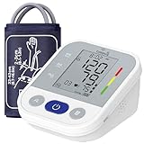 COMPASJ - Tensiómetro de brazo Monitor de Presión Arterial Digital Detección de Arritmia, Medición Precisa, Memoria hasta 99 lecturas, Brazalete Ajustable 22-42cm, para Mayores Familias. Incluye Pilas